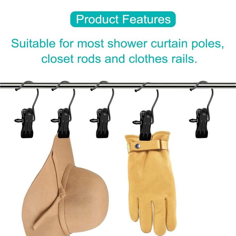 Laundry Hooks with Clips 20 Pack Boot Hangers for Closet