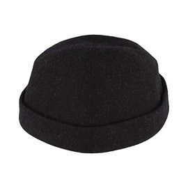 Bullani Docker Cap | Docker Hat | Sailor Hat Made of 100% Wool - Made in Germany - Comfortable & Skin-Friendly, charcoal