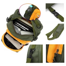 JENAGREEN Waterproof Sling Backpack Crossbody Sling Bag for Women Men, Multipurpose Travel Hiking Adjustable Chest Bag Casual Daypack with Anti-theft Pocket