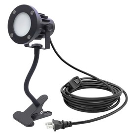 Etazakka Portable LED Clamp Work Light，Clip on floodlight with 11.5FT Cord（3.5M） 300W Equivalent， waterproofingt for Outdoor Indoor ，Adjustable Angle Lighting (15W-Daylight White)