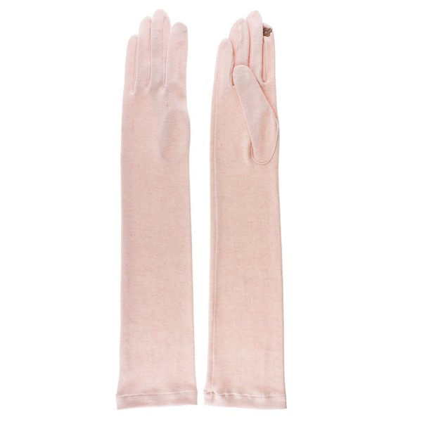 Organic Cotton UV Gloves, Long Type, Mother's Day, Gift, Arm Cover, Cute, Stylish, - Elegance Peach Blossom Tan