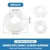 Pack of 30 Heating Pipe Rosette White, Rosettes for Radiator