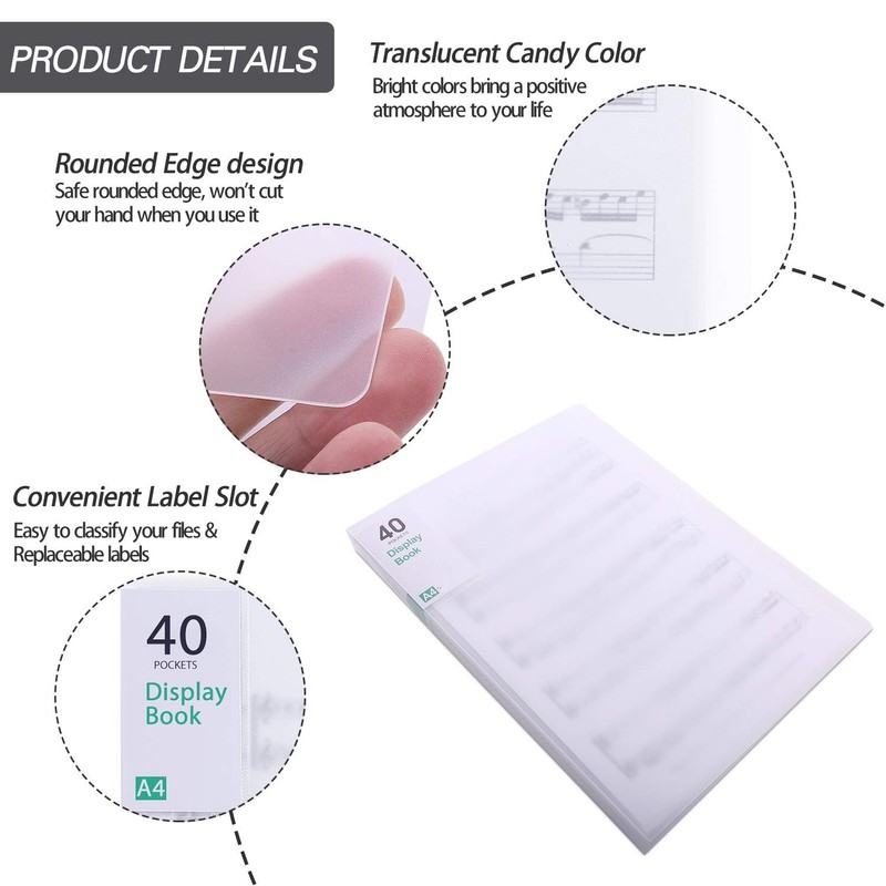 Phyxin 40 Pockets Plastic Presentation Book Portfolio Folder File Folder