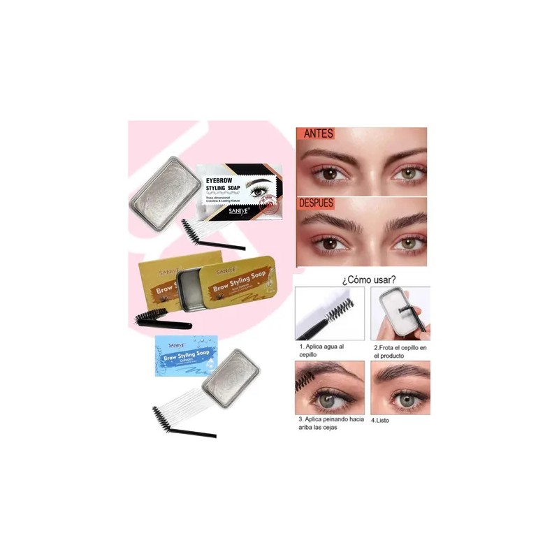 2 Piezas Cera Para Cejas Jabón Fijador Traslucido