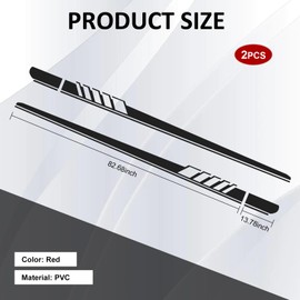 taluoka 2 PCS Car Side Body Long Stripe Decals, 4.52" x 88.58" Vehicle Side Door Decoration Racing Stripe Stickers, Non-Destructive Self-Adhesive Installation Accessories for Trucks Cars (Black)