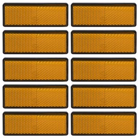 Waziaqoc 10-Pack Orange Reflectors, Self-Adhesive Rectangle Reflectors