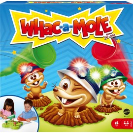 Mattel Games, WHAC A Mole, Juego de Mesa para niños, de 1 o 2 Jugadores Jugadores