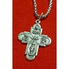 4 WAY CATHOLIC CROSS Medal Pendant Necklace WITH CHAIN SILVER