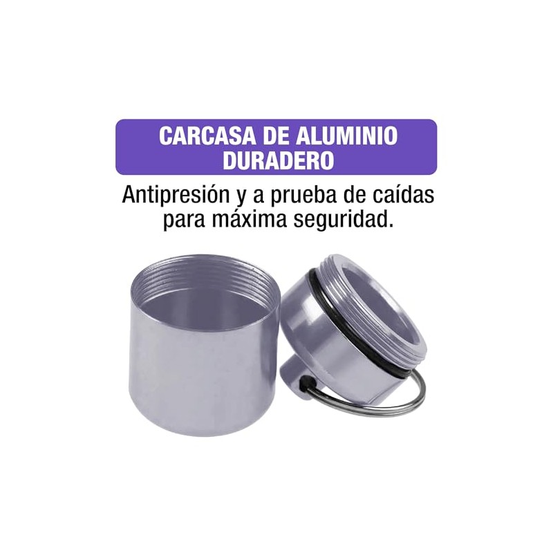 Mini Pastillero Portátil De Aluminio Llavero De Bolsillo