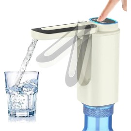 Portable 5 Gallon Water Dispenser Pump with Electric and Rechargeable Features for Jug C Storagecolor: Off White Color
