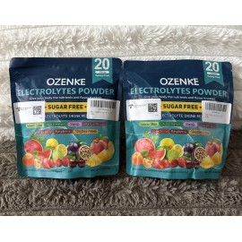 OZENKE 2X OZENKE Electrolyte Powder Packets 20 Sugar Free Hydration Sticks 7 Flavors