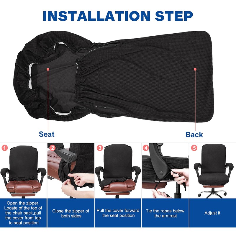 NeColorLife Office Chair Cover with Armrest Covers Stretchable Desk Chair