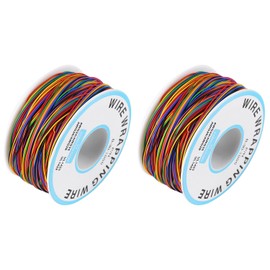 Cable Electrónico de 8 Colores, P/N B‑30‑1000 Cable de Cobre 250m Envoltura Alambre Prueba Cobre con Envoltura Aislamiento Color 8 Alambres 30 AWG (2 Pcs)