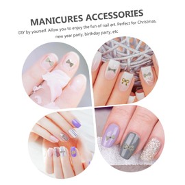 Healeved 18pcs Nail Art Decorations Handmade Bow Butterfly and Crown Nail for Unique Manicure Designs and Craft Projects Random Style