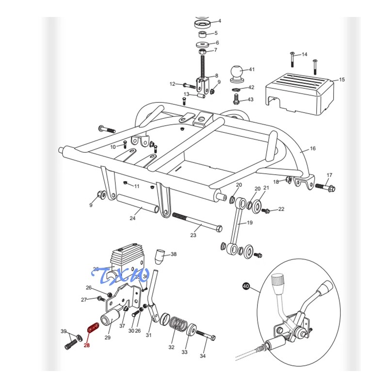 TXW parking brake Reverse Shift lever cover Boot go kart