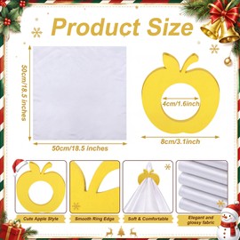 Gandeer 24 Pcs Rosh Hashanah Cloth Napkin, Wooden Apple Napkin Rings Set