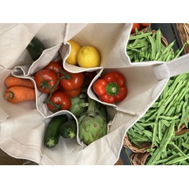 Carlett - Shopping Bag with Compartments | Reusable and Recyclable | Compact Design | Multiple Compartments for Organised Shopping | Made of Cotton and Polyester