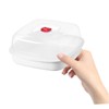 DOITOOL Microwave Steamer 8.27X8.27X4.33In Square Plastic Food Steamer with Ventilated
