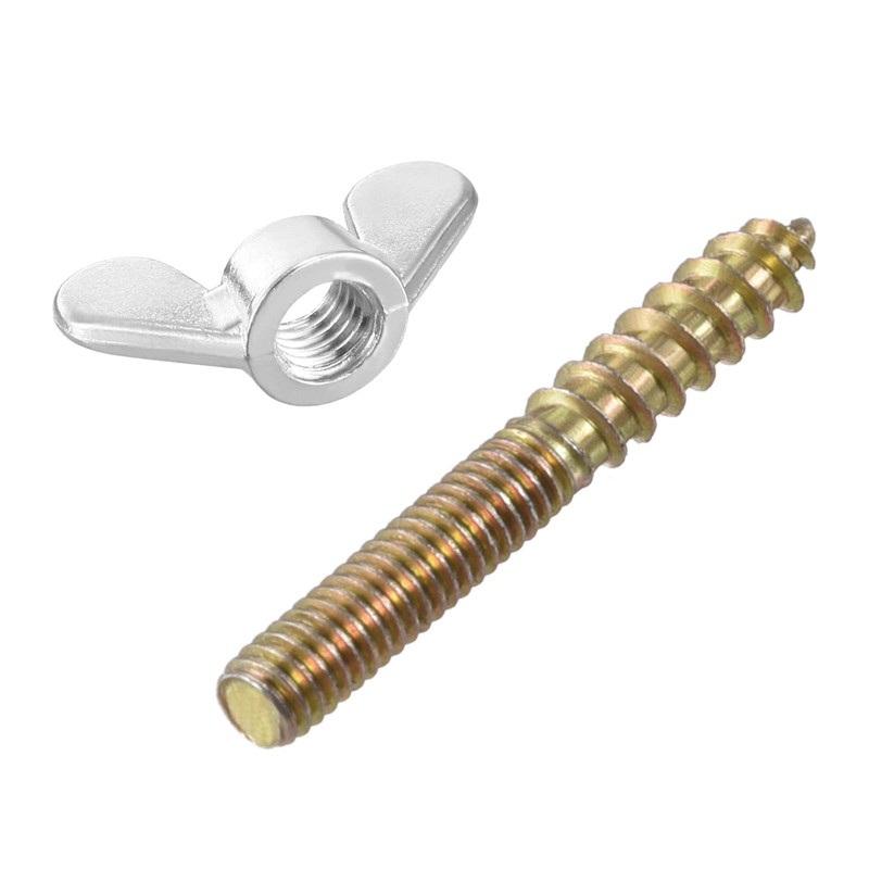 sourcing map M4 Wing Nuts Butterfly Nut Silver Tone 10pcs