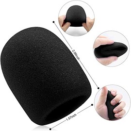 10 Pcs Fundas para Micrófono, Cubierta de Micrófono, Protector de Micrófono, Cubiertas de Espuma de Micrófono Negro, Esponja para Microfono, Adecuada 