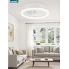 LEDIARY 20 Inch Low Profile Ceiling Fans with Lights and