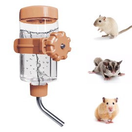 LOS ANDES Hamster Water Bottle No-Drip Water Bottle Leak-Proof Water Feeder for Gerbils/Sugar Gliders/Hedgehog Weather Resistant Cage Water Bottles for Small Pets, 5.2oz/155ml, Orange