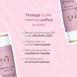 Protector Solar Facial En Barra 40FPS Con Color Teia Cosméticos 100% mineral cobertura alta (Tono Muy Claro)