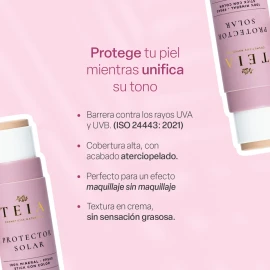 Protector Solar Facial En Barra 40FPS Con Color Teia Cosméticos 100% mineral cobertura alta (Tono Muy Claro)