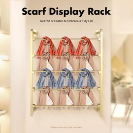 FFanhia 5 Tier Scarf Rack Wall Mounted Retail Display Ribbon Organizer Holder Tie Rack Towel Racks Pants Belt Racks for Home Clothing Retail Store