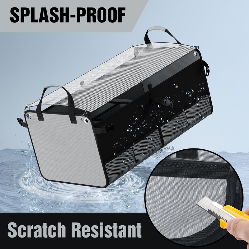 SugarFox Modular (63L+26L) Trunk Organizer for Car/SUV, Heavy-Duty Storage, Soft/Hard