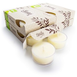 Fresh Peppermint Premium Tealight Candles Bulk Pack - Highly Scented with Essential & Natural Oils - 24 White Tea Lights - Beautiful Candlelight - Made in The USA - Christmas & Holiday Collection