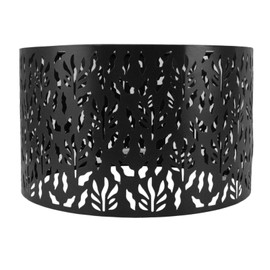 Metal Lamp Shades Hollow Carved Lampshade Modern Style Hollow Lampshade Compatible with E27 E14 Lamp Holder Water Grass Leaf Black