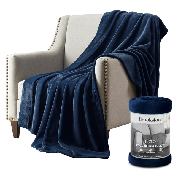 Brookstone Nap Plush Throw Blanket for Couch | Warm &