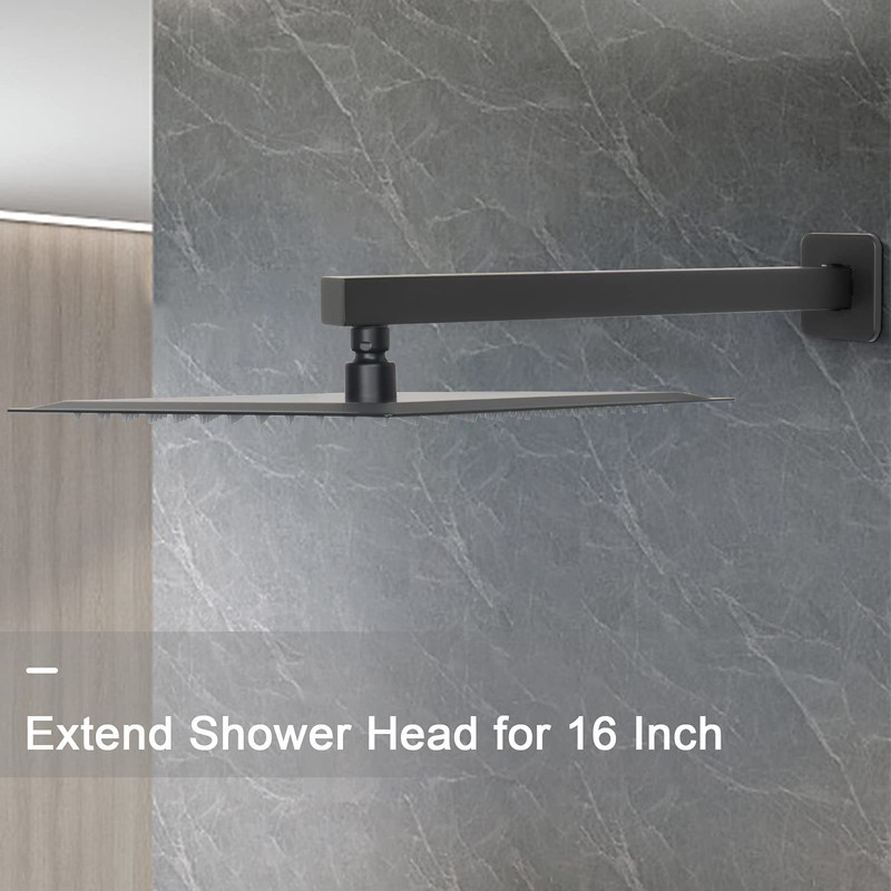 HarJue Shower Arm, Rain Shower Head Extension Extender, With Flange