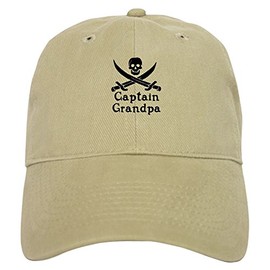 CafePress Captain Grandpa Cap Unique Adjustable Baseball Hat Khaki