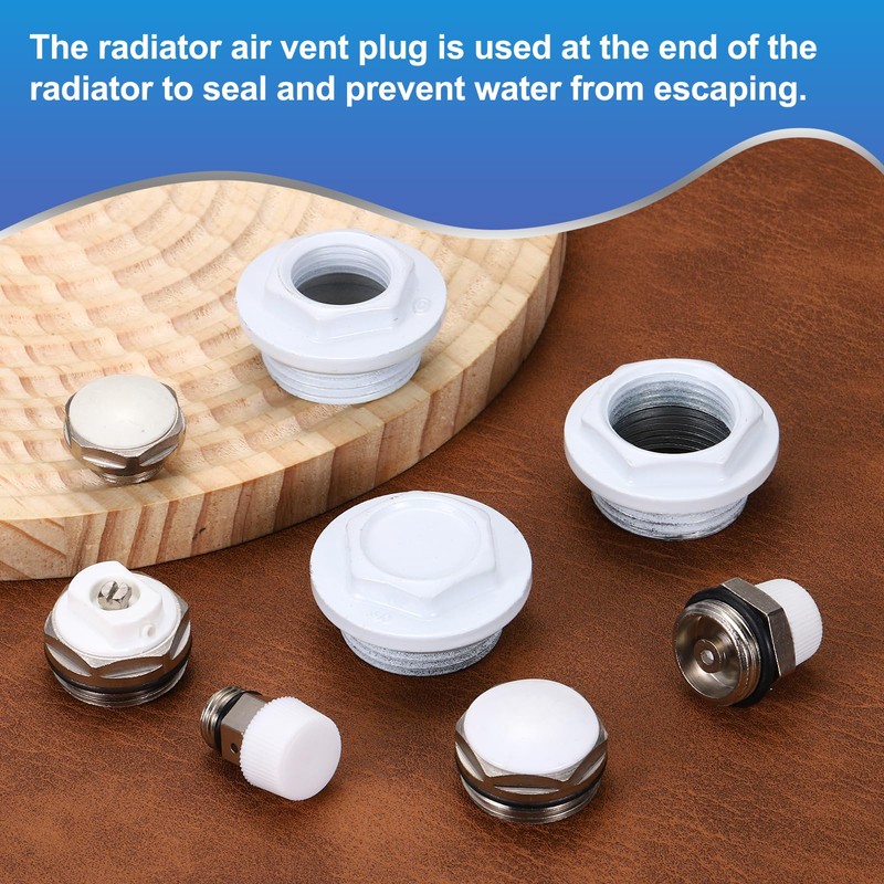 PATIKIL 1/2" BSP Male Thread Manual Radiator Air Vent Plugs,