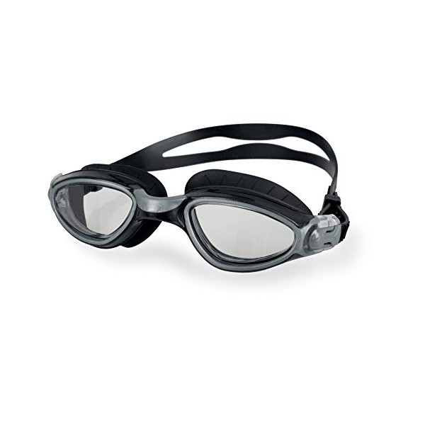 SEAC Axis, Swimming Goggles for Women and Men, Perfect for Swimming Pool and Open Water, Black/Silver, Standard