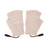 USB Heated Gloves Mitten Men Women Winter Knitted Fingerless Hand