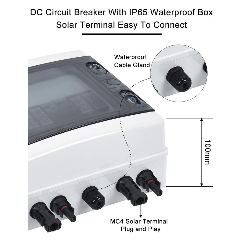 DIHOOL Solar Disconnect Switch 40Amp DC Circuit Breaker with Surge