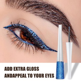 Blue Glitter Liquid Eyeliner, Glitter Eyeshadow, Long-Lasting Waterproof Eye Glitter, Shimmering Quick Dry Liquid Eyeshadow for Women’s Eye Makeup