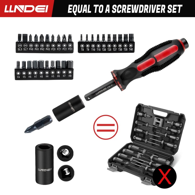 LLNDEI 48 Piece 1/4 Inch Mini Socket Ratchet Wrench Set,