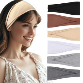 Sefiinh Headbands For Women Headband Elastic Soft Head Bands For Women's Hair Accessories Womens Fashion Yoga Workout Running Fabric Hair Band 6 Pcs
