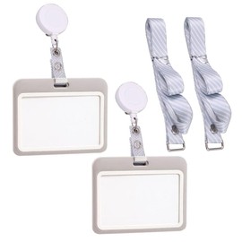 Porta Gafete con Cordón, 2pcs Porta Gafete Con Cordón de Cuello Desmontable Soporte, Gafete Correa para el Cuello para Oficina Negocios Escolares (Horizontal)