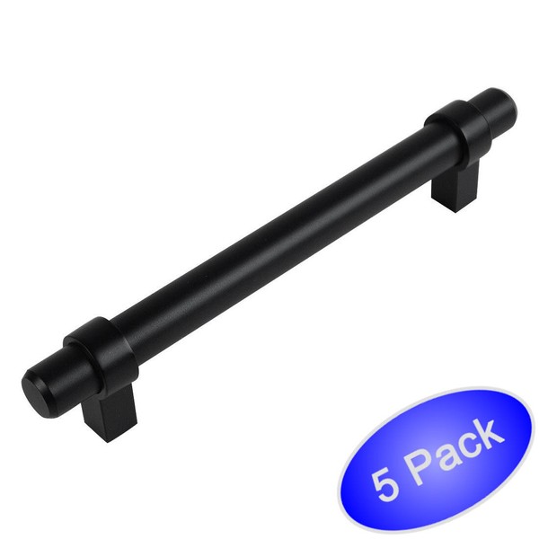 Cosmas *5 Pack* Cosmas Cabinet Hardware Flat Black Euro Bar
