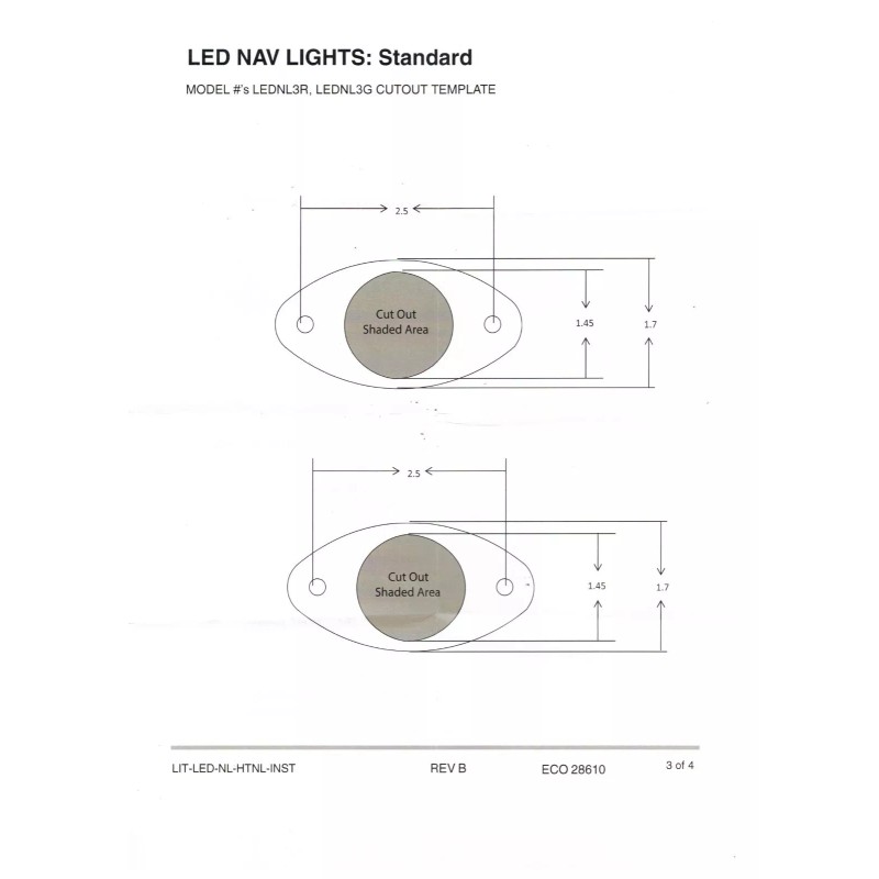 Livorsi Marine LED red navigation light LEDNL3R