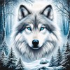 TELAIN Diamond Painting Kit with Wolf Motif, 5D Full Drill,