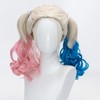 FALAMKA Blue Pink Wig Double Tail Women's Wig Cosplay Costume