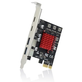 ELUTENG 4 Ports USB 3.1 PCI Express Expansion Card (2 x USB C, 2 x USB A), Superspeed 10Gbps PCIE to USB 3.1 Card, USB PCIe Card for Desktop PC Internal, Supports Windows 11/10/8/7/XP