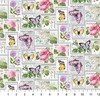Gorgeous, Floral Fabric, Stamps, Butterflies, Dahlias, Hydrangeas, Lilacs, Scented Garden, Digitally Printed, Northcott, DP23970-92, by The Yard
