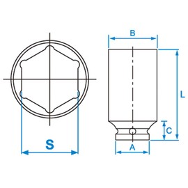 JTC 12.7 mm dyi-puinpakutosoketto 10 mm 6 Corner Impact Deep Socket 10 mm 12.7 mm jtc448210